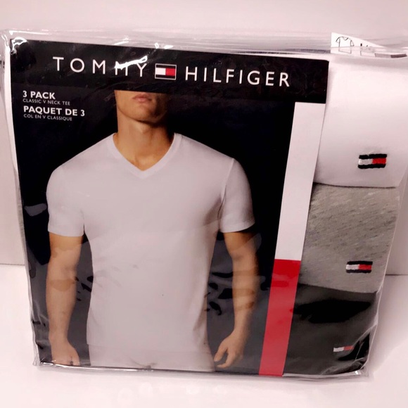 NEW men’s Tommy Hilfiger classic V-neck shirts L - Picture 1 of 2